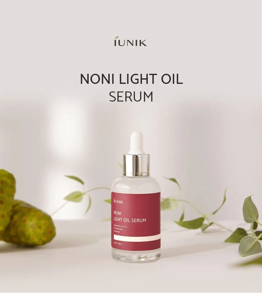 iUNIK Noni Light Oil Serum packaging and details