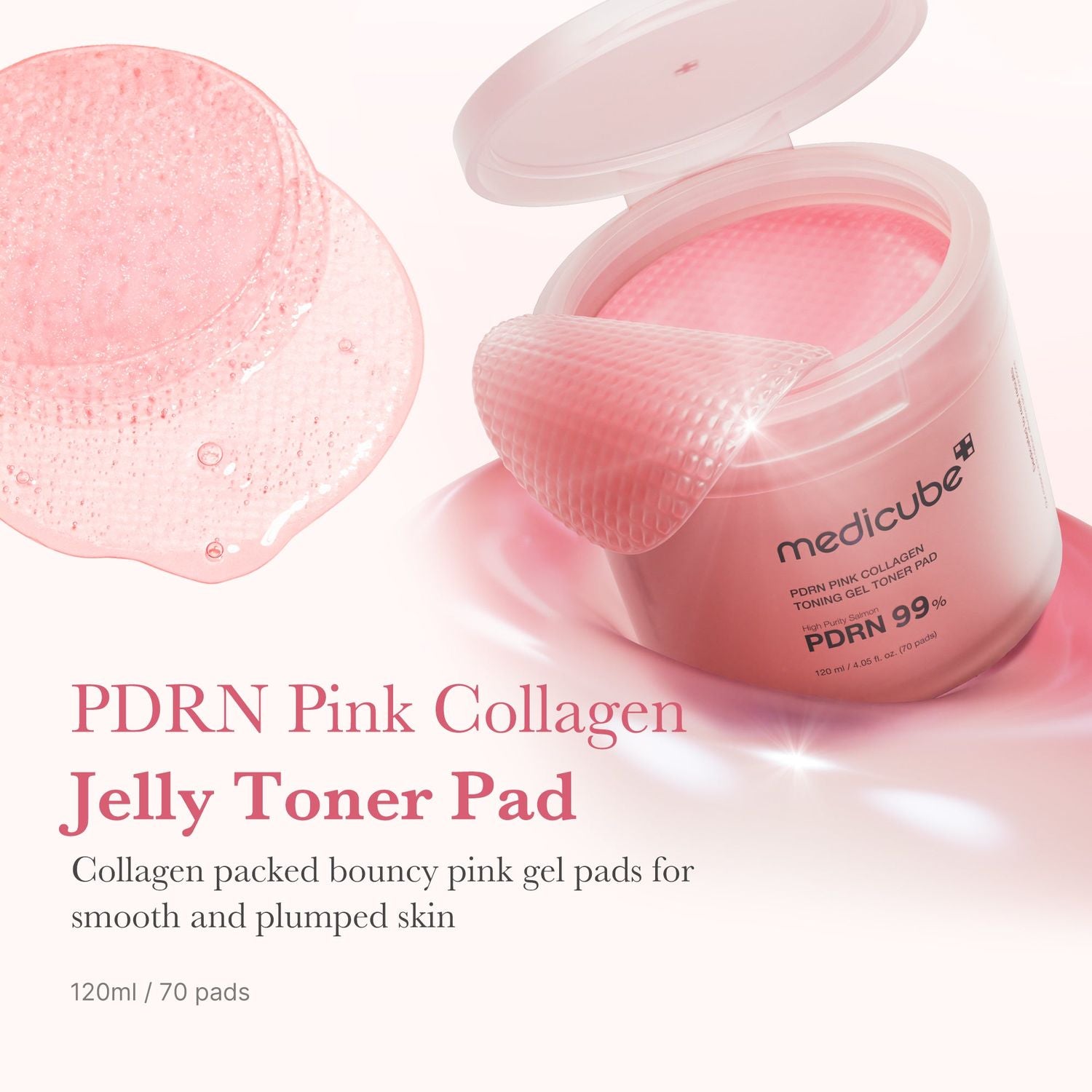 medicube PDRN Pink Collagen Gel Toner Pad 120ml/70pads