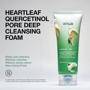 Anua HEARTLEAF QUERCETINOL PORE DEEP CLEANSING FOAM 150ml, image 2