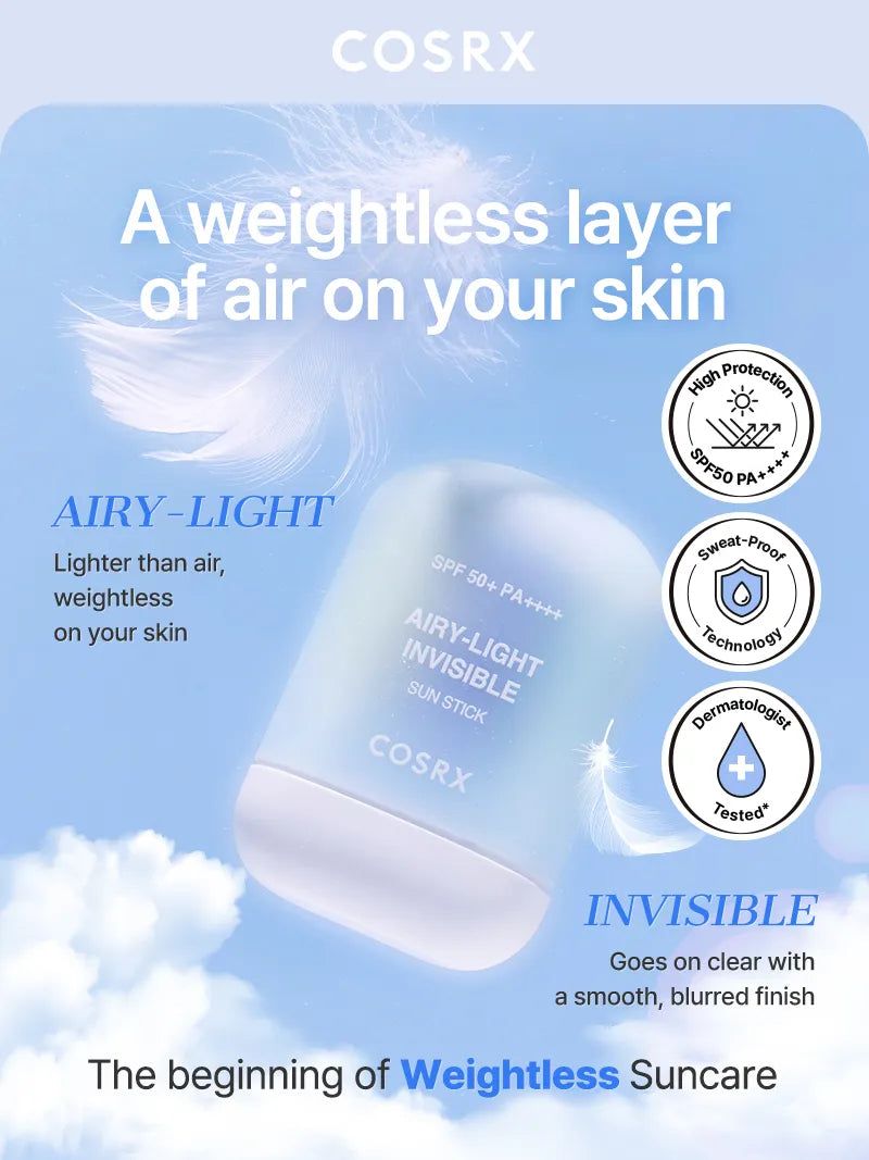 COSRX Airy-Light Invisible Sun Stick SPF50+ PA++++ 19g