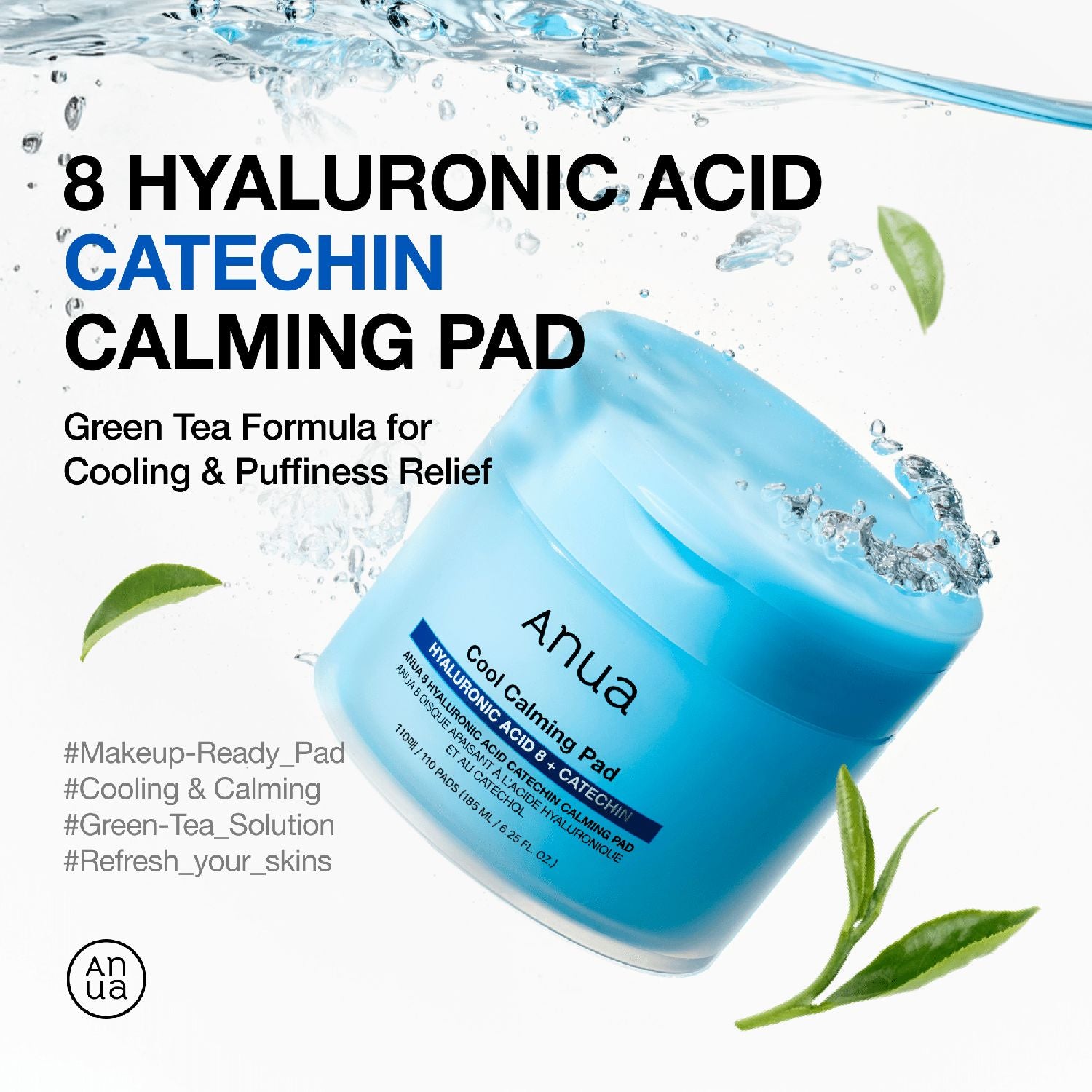 Anua 8 Hyaluronic Acid Catechin Calming Pad 185ml/110ea