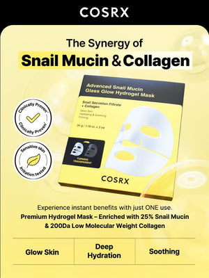 COSRX Advanced Snail Mucin Glass Glow Hydrogel Mask 34g X 3ea, image 3