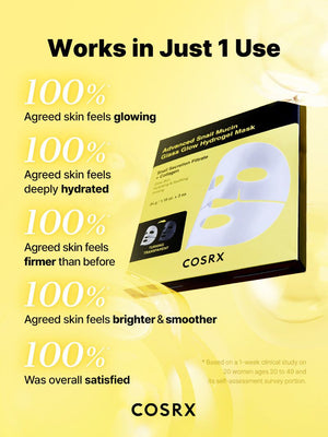 COSRX Advanced Snail Mucin Glass Glow Hydrogel Mask 34g X 3ea, image 5