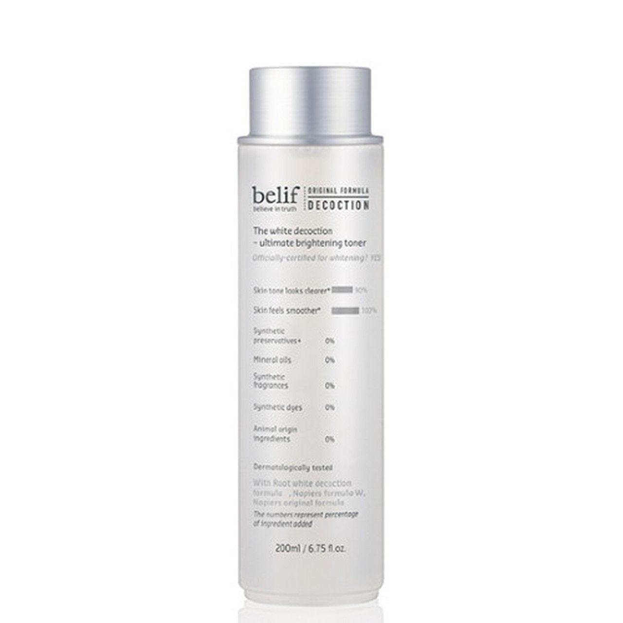 belif The White Decoction - Ultimate Brightening Toner packaging and details