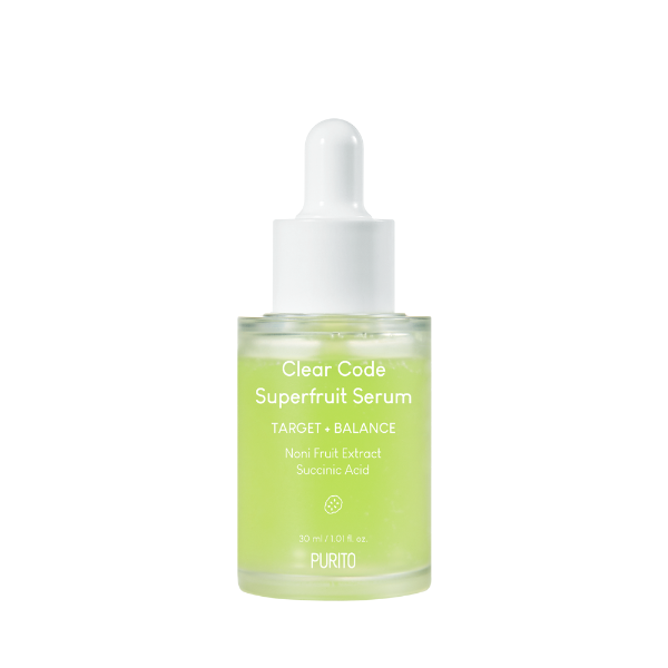 PURITO Clear Code Superfruit Serum packaging and details