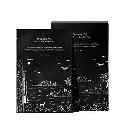 Pyunkang Yul Black Tea Revitalizing Mask Pack (25ml x 10 Sheets) - Korean Facial Mask