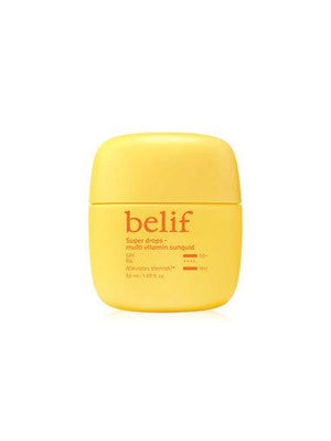 belif Super Drops Multi Vitamin Sunquid 50ml (SPF 50+, PA++++) packaging and details