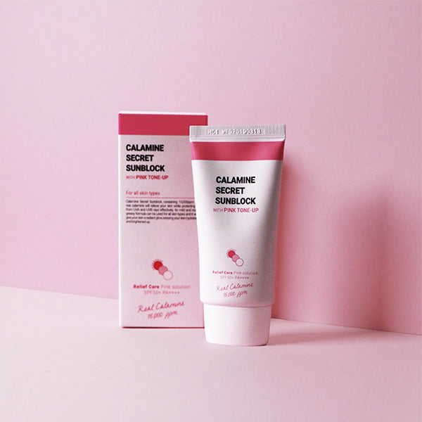 K-SECRET Calamine Secret Sunblock With Pink Tone-Up (SPF50+ PA++++) 50ml (Sun Cream)