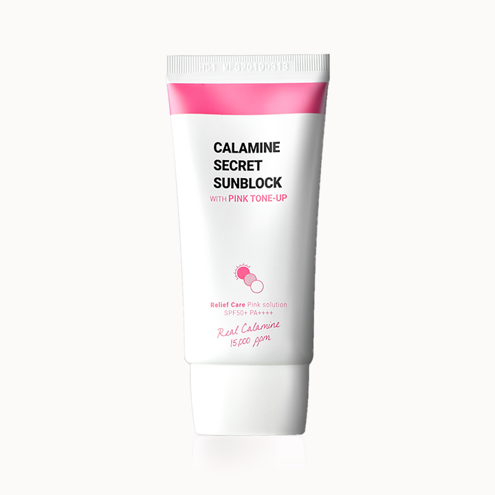 K-SECRET Calamine Secret Sunblock With Pink Tone-Up (SPF50+ PA++++) 50ml (Sun Cream)