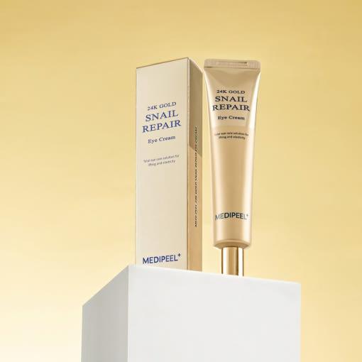 MEDIPEEL 24K Gold Snail Repair Eye Cream packaging and details