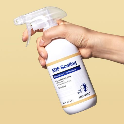 MEDIPEEL EGF Scaling Moisture Bubble Foot Shampoo packaging and details
