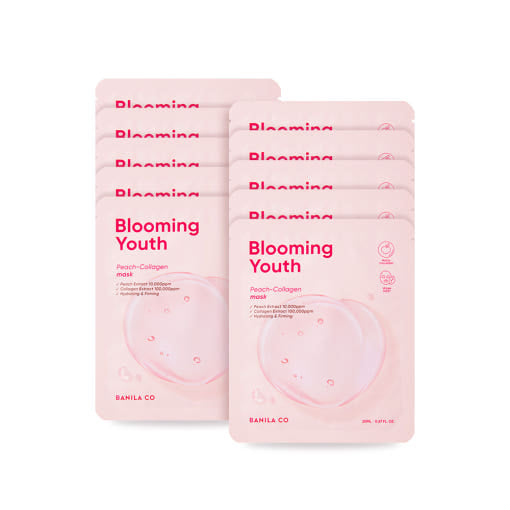 BANILA CO Blooming Youth Peach Collagen Mask Sheet 20ml X 10ea (Facial Mask)