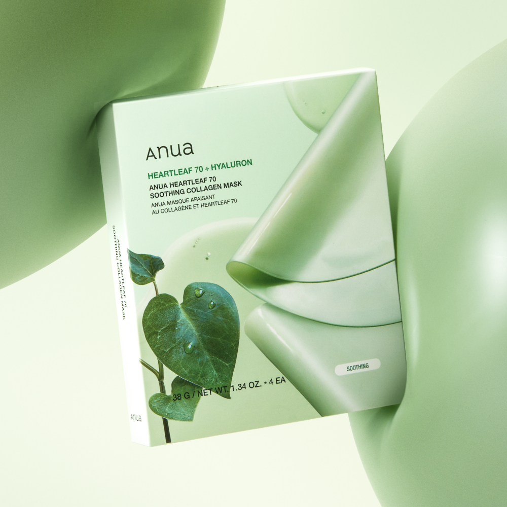 Anua Heartleaf 70 Soothing Collagen Mask 38g X 4ea (Facial Mask) 38 g
