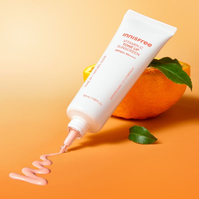 innisfree Vita C Tone Up Sunscreen SPF50+ PA++++ product texture