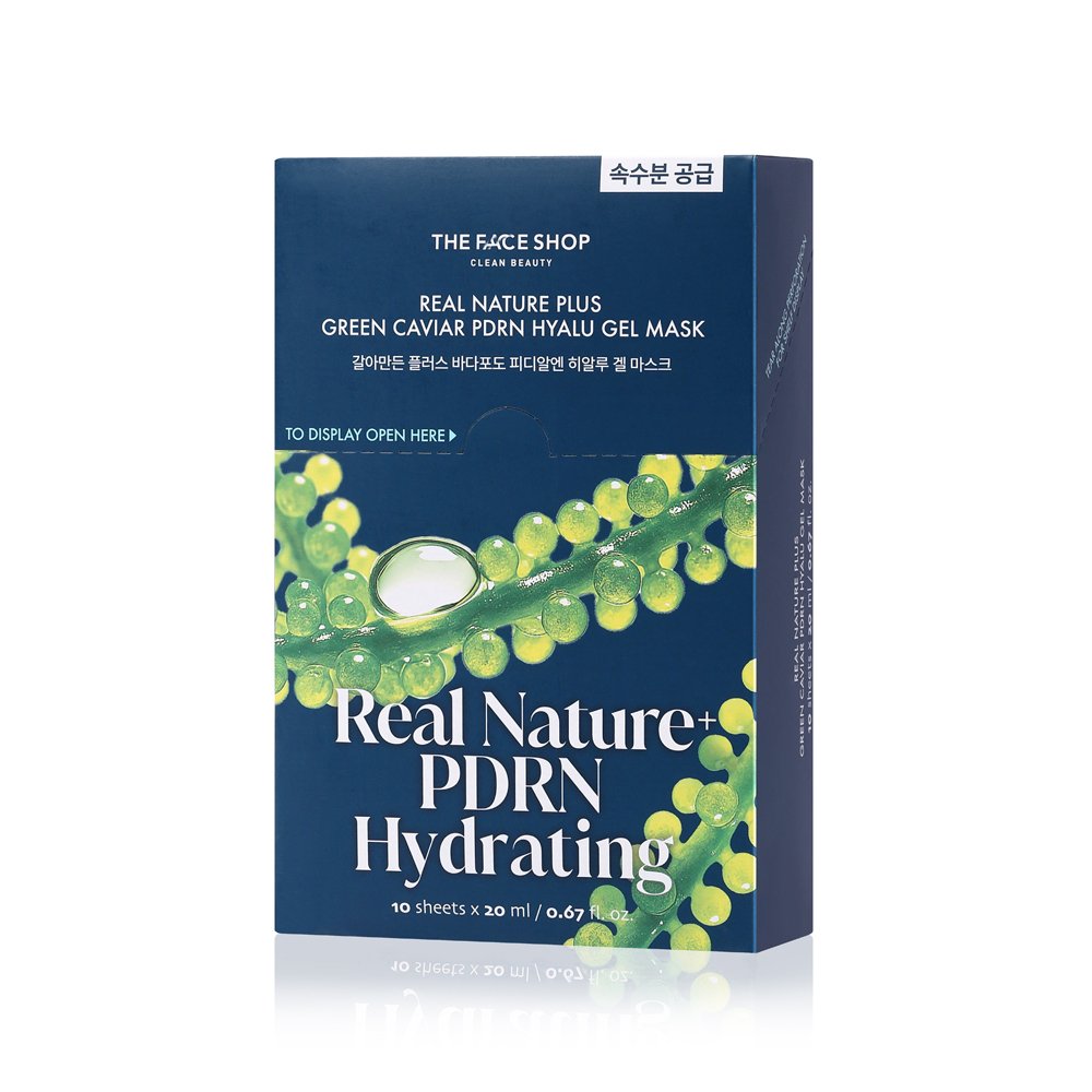 THE FACE SHOP Real Nature Plus Green Caviar PDRN Hyalu Gel Mask 20ml X 10ea