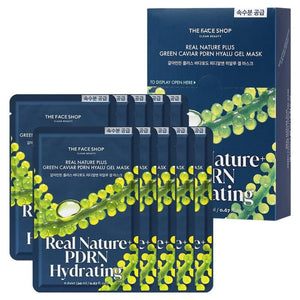 THE FACE SHOP Real Nature Plus Green Caviar PDRN Hyalu Gel Mask 20ml X 10ea