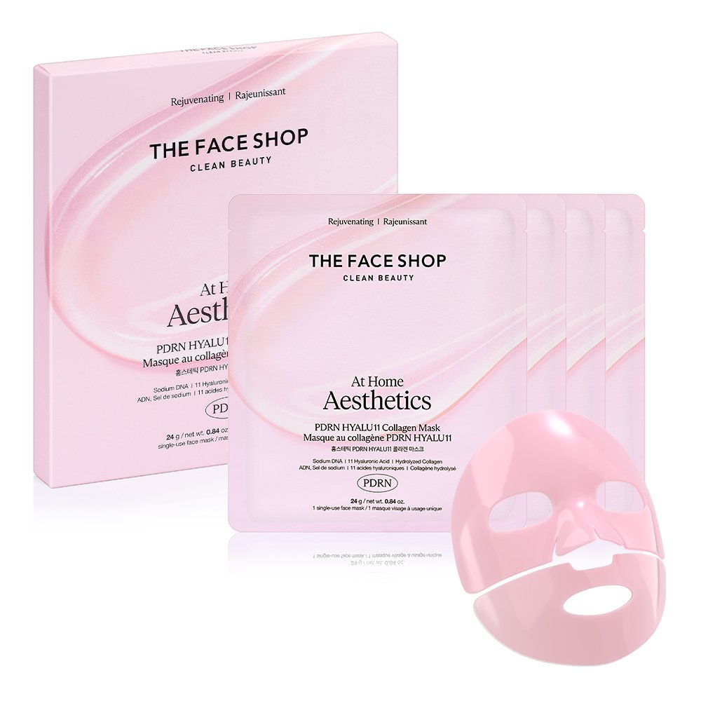 THE FACE SHOP At Home Aesthetics Vegan PDRN HYALU11 Collagen Mask 24g X 4ea