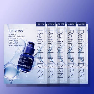 innisfree Retinol Green Tea PDRN Skinbooster Ampoule Gel Mask 25ml X 5ea, image 3