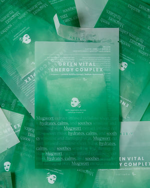 AXIS-Y 61% Mugwort Green Vital Energy Complex Sheet Mask 27ml x 5pcs, image 4
